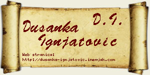 Dušanka Ignjatović vizit kartica